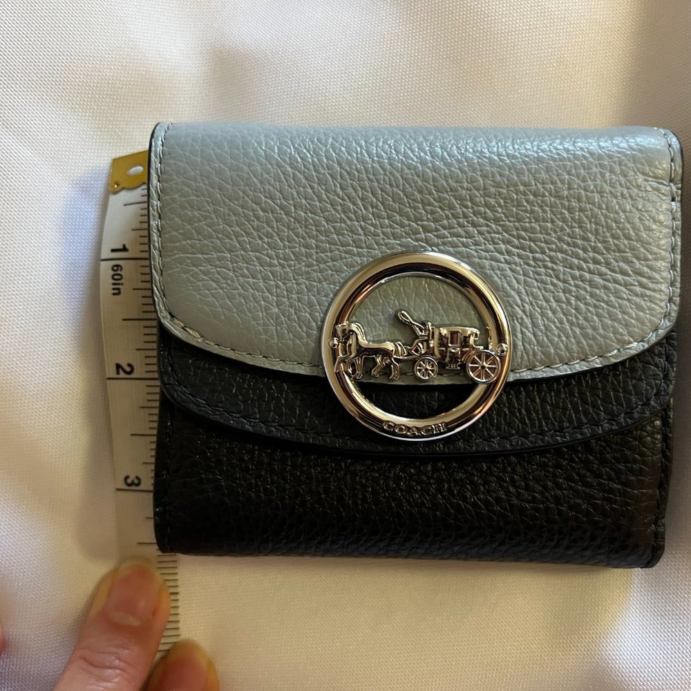 Coach Elle Colorblock Double Flap Wallet Small GreyB… Gem